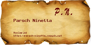 Parsch Ninetta névjegykártya